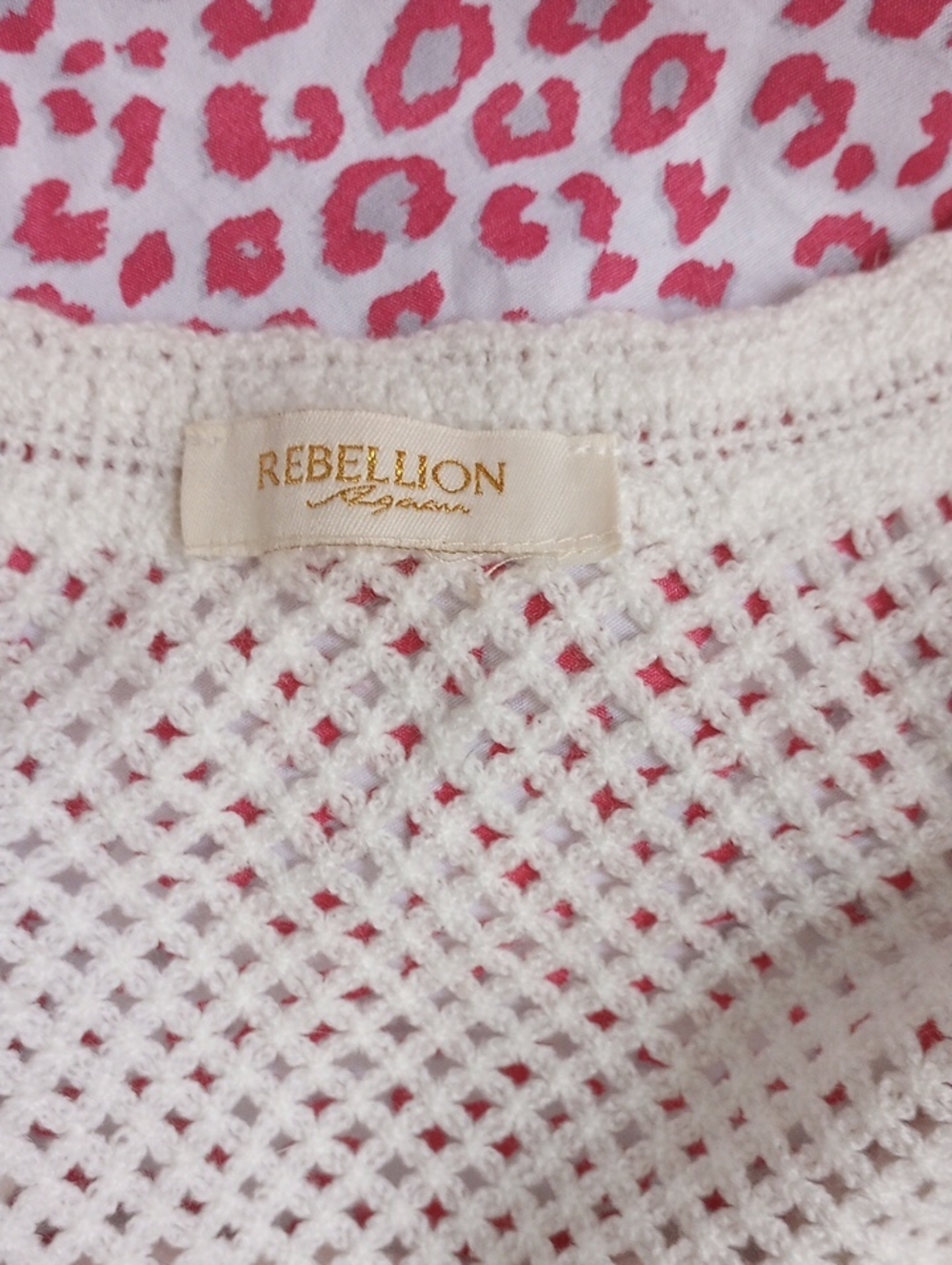 Rebellion Cream Open-Weave Knit Tank - Picture 2 of 3